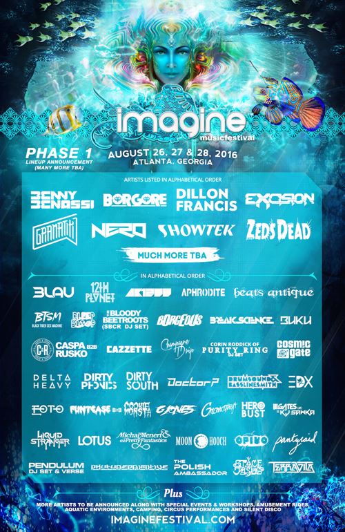 imagine music festival 2016 lineup