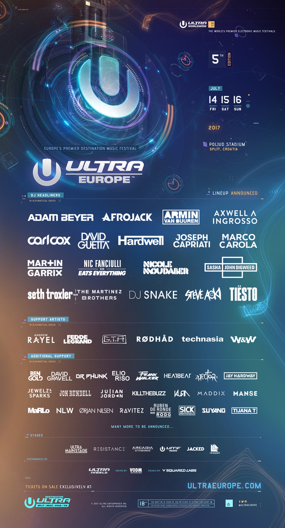Ultra Europe 2017 Flier
