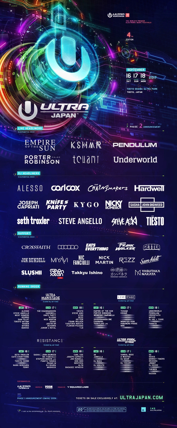 Ultra Japan 2017 Phase Two Flier