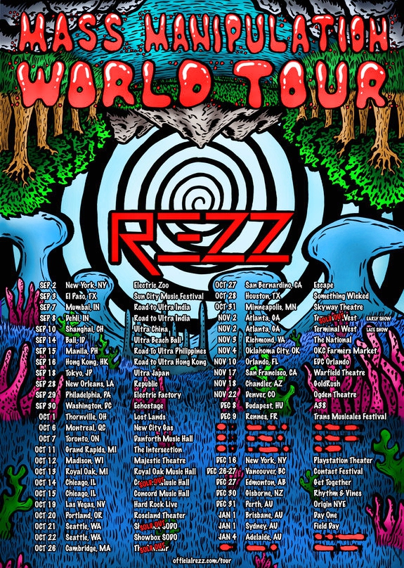 Rezz Mass Manipulation Tour 2017 Flier
