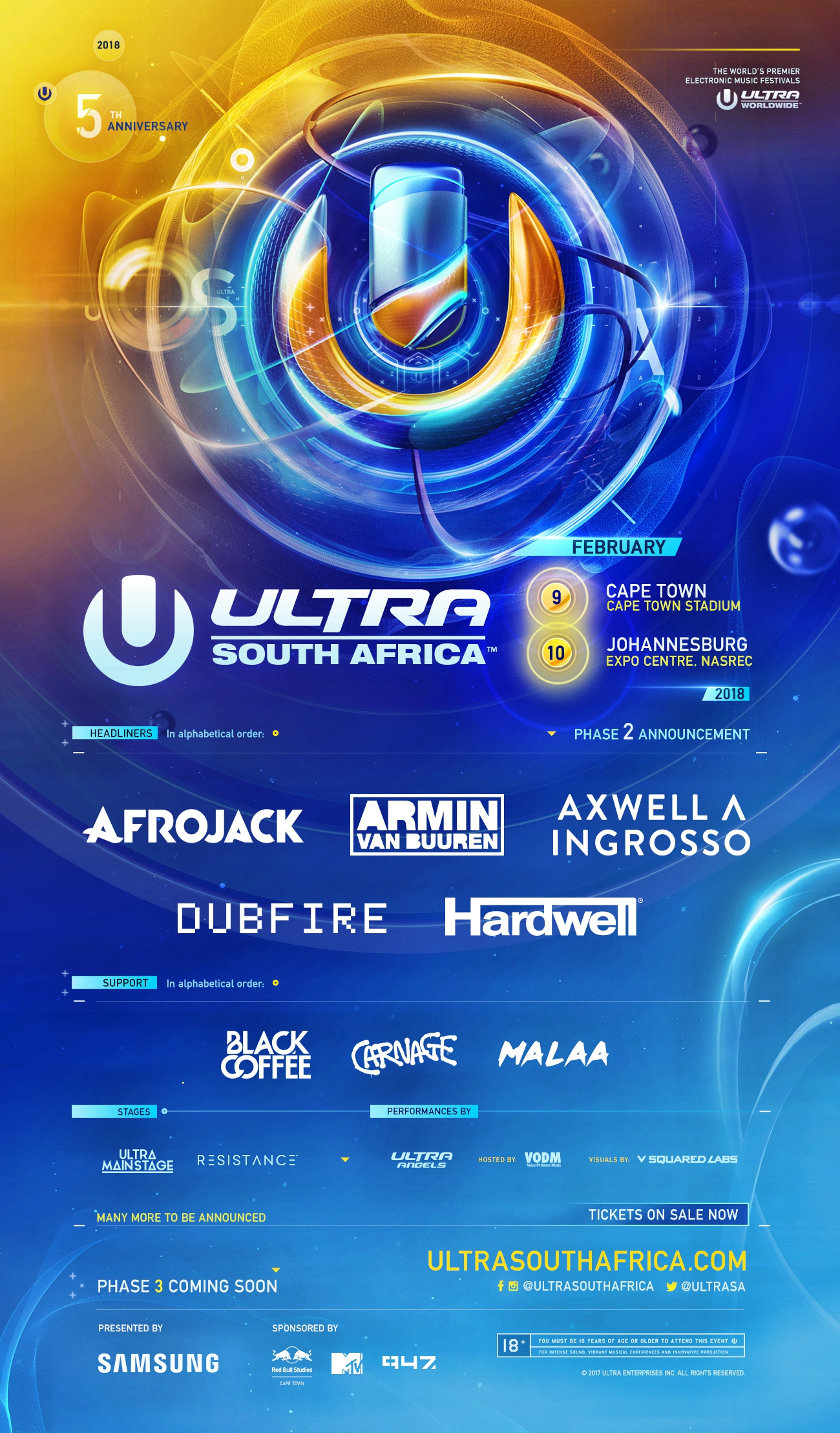 Ultra South Africa 2018 Phase 2 Lineup
