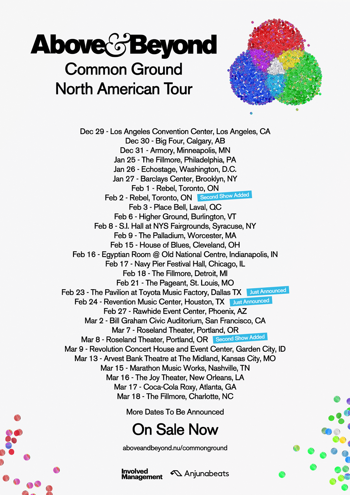 Above & Beyond Tour Schedule Flier