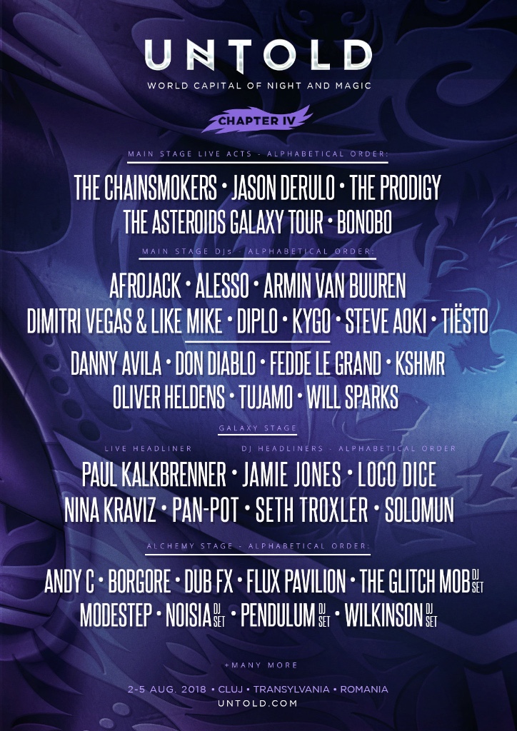Untold Final Lineup 2018 Flyer