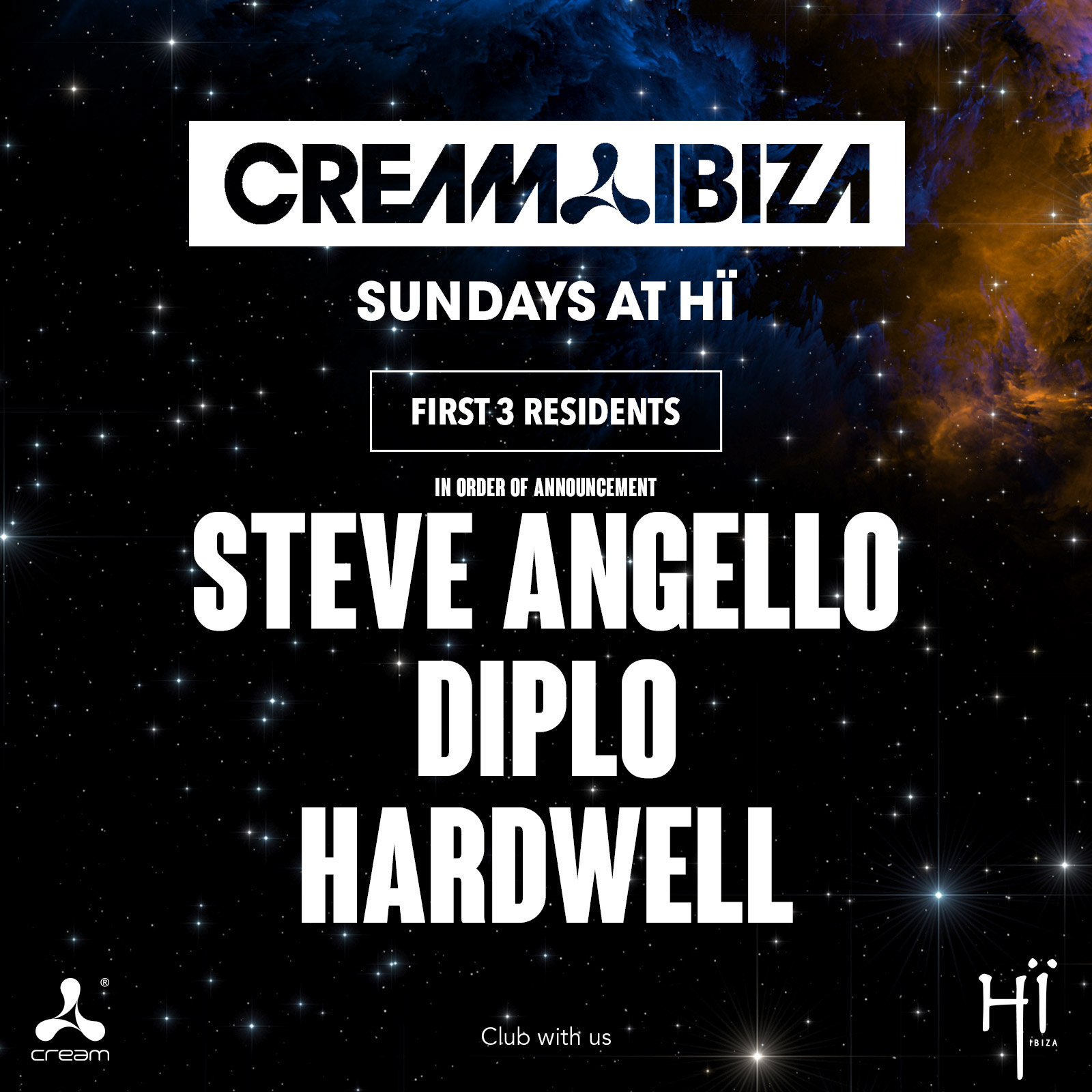 Cream Ibiza 2018 First Acts Flyer