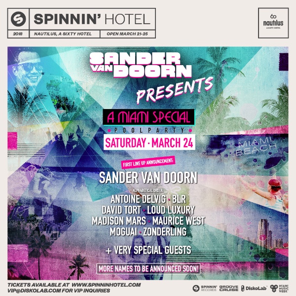 Sander van Doorn Miami Music Week Pool Party 2018 Flyer