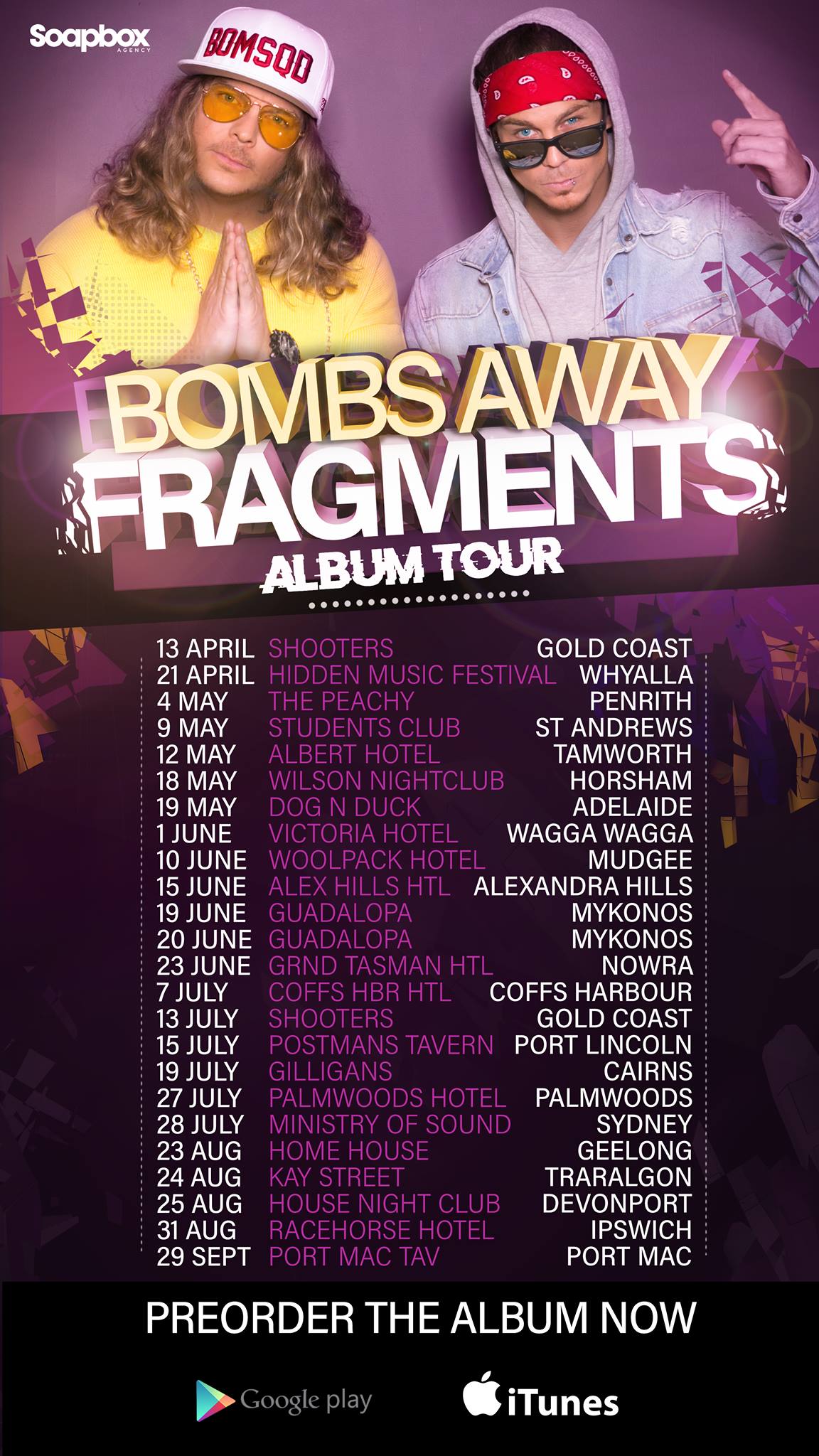 Bombs Away Fragments 2018 Tour