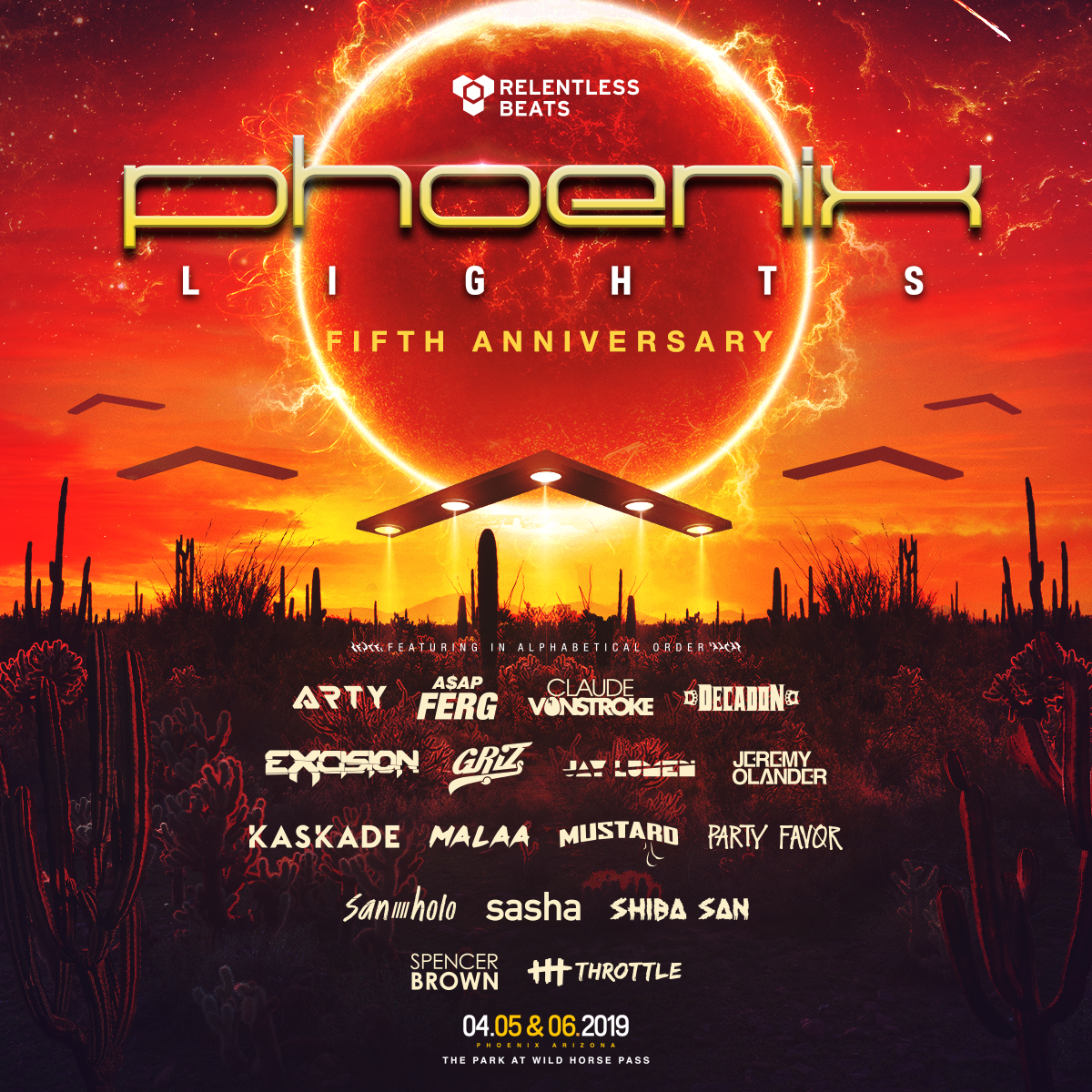 Phoenix Lights 2019 Phase One Lineup Flyer